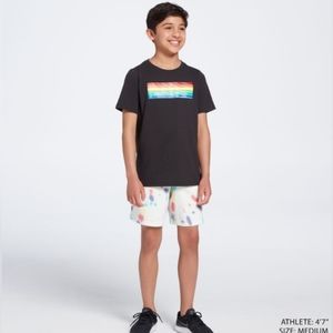 NWT BOY'S SOLID COTTON GRAPHIC TEE Pure Black Track